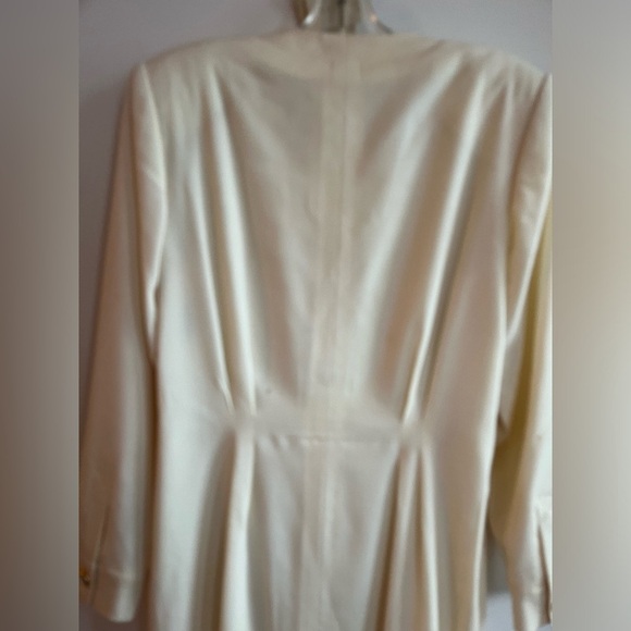 Vintage CELINE for Ira Berg Ivory Elegant Belted Long Sleeved Suit Dress WOOL 40 - Picture 15 of 15